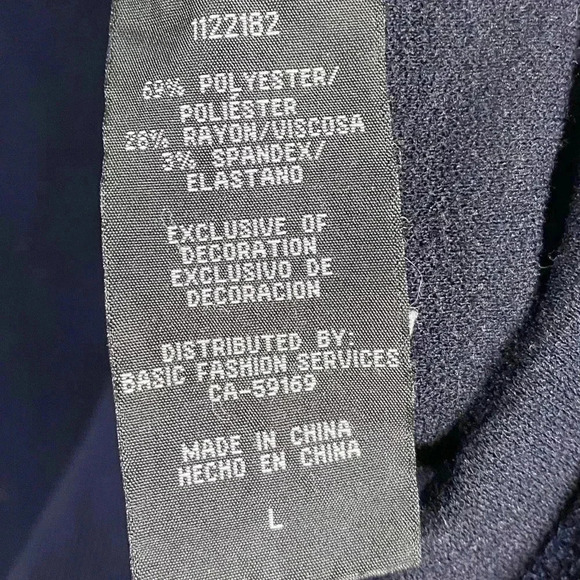 Mario Serrani Italy Navy Blue 1/2 Sleeve Textured Knit Shift Dress - Picture 5 of 5